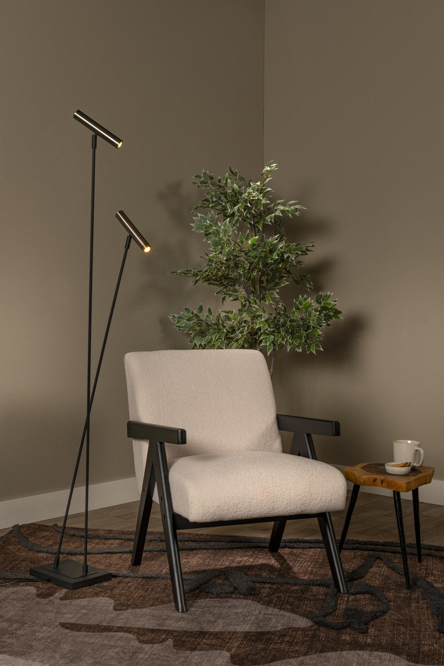 Lucide DUARTE vloerlamp 2 × G9, ijzergrijs
