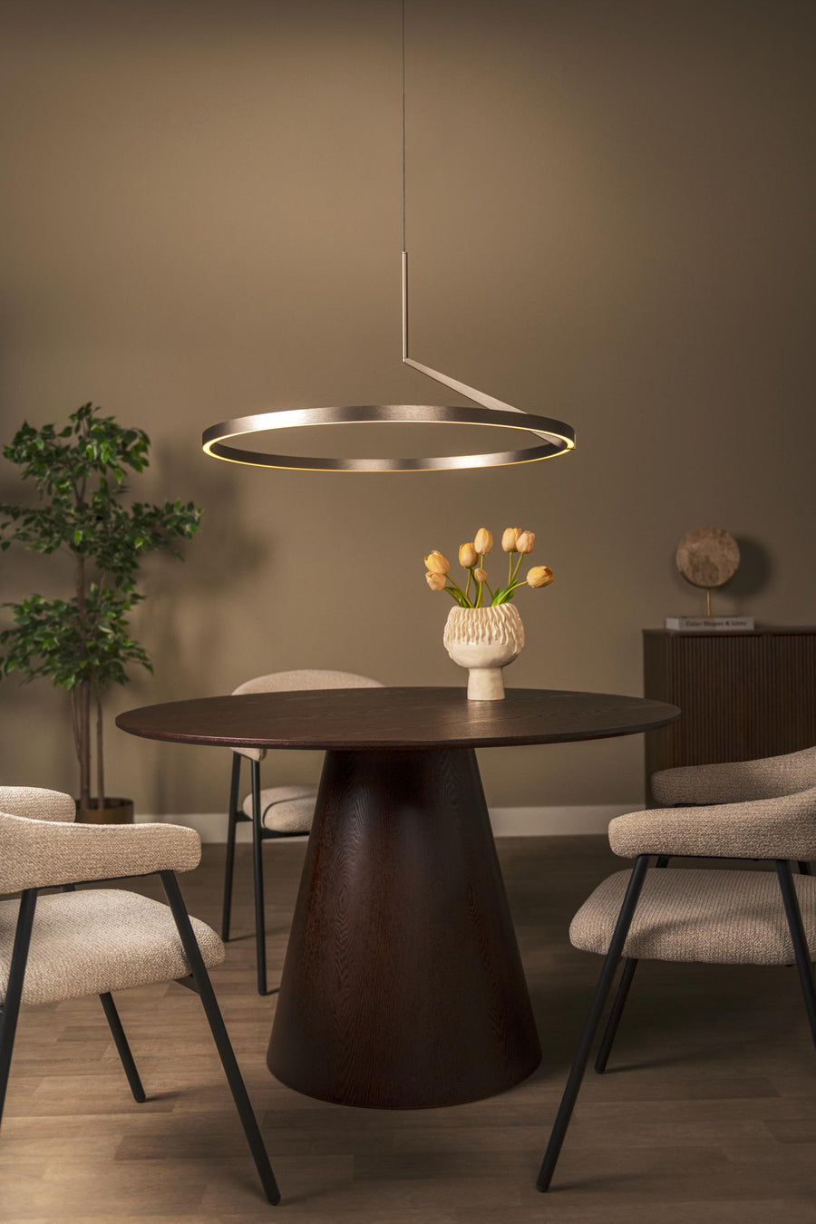 Lucide APPLAUSE dimbare LED-hanglamp met bewegingssensor Ø 80 cm, 50 W, 2700–4000 K, ijzergrijs