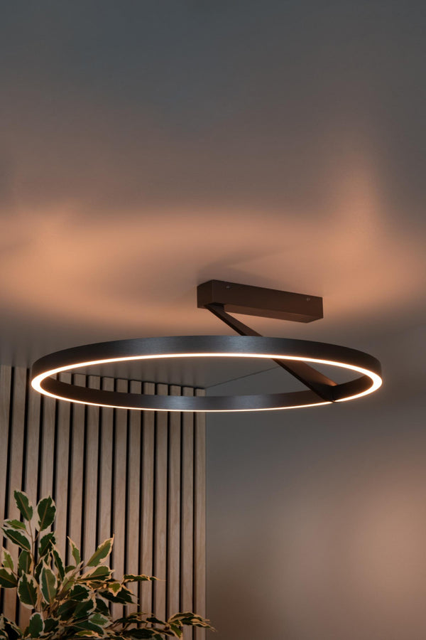 Lucide APPLAUSE dimbare LED-plafondlamp Ø 60 cm, 40 W, 2200–4000 K, ijzergrijs