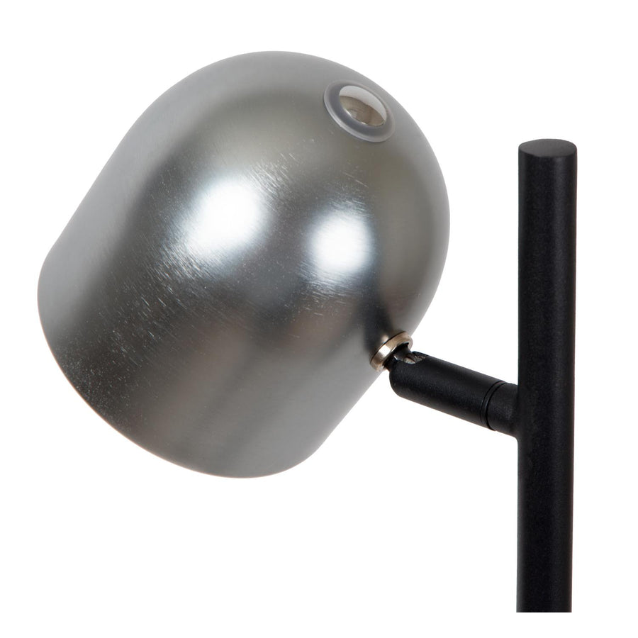 Lucide SKANSKA RECH oplaadbare LED-vloerlamp voor binnen en buiten met dimfunctie, Ø 23 cm, 3 W, IP44, ijzergrijs
