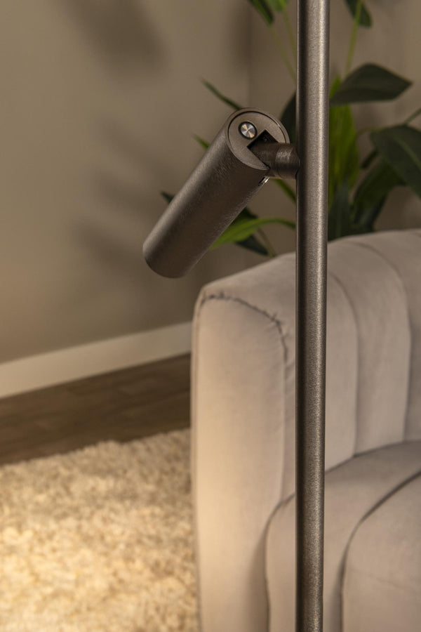 Lucide APPLAUSE dimbare LED-vloerlamp Ø 33 cm, 2700–4000 K, ijzergrijs