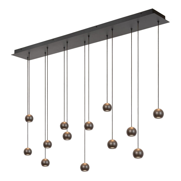 Lucide MONTANA dimbare LED-hanglamp 13 × 5,7 W, 2700–4000 K, ijzergrijs