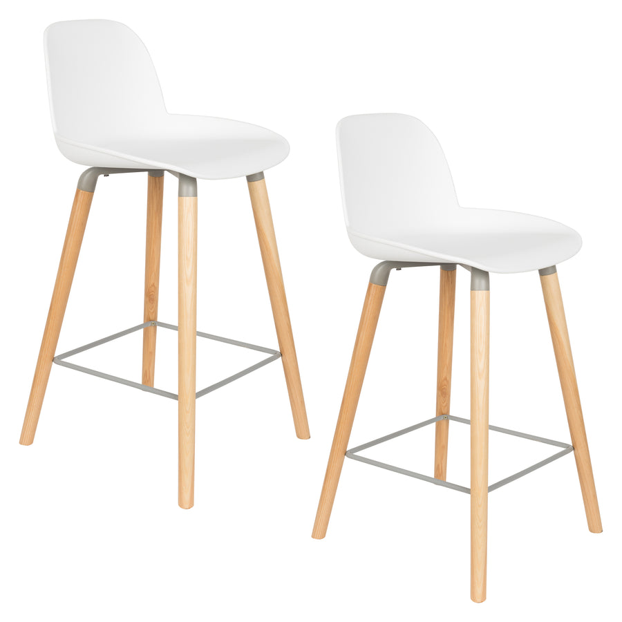 Albert kuip barkruk rugleuning 65 cm wit (set of 2)