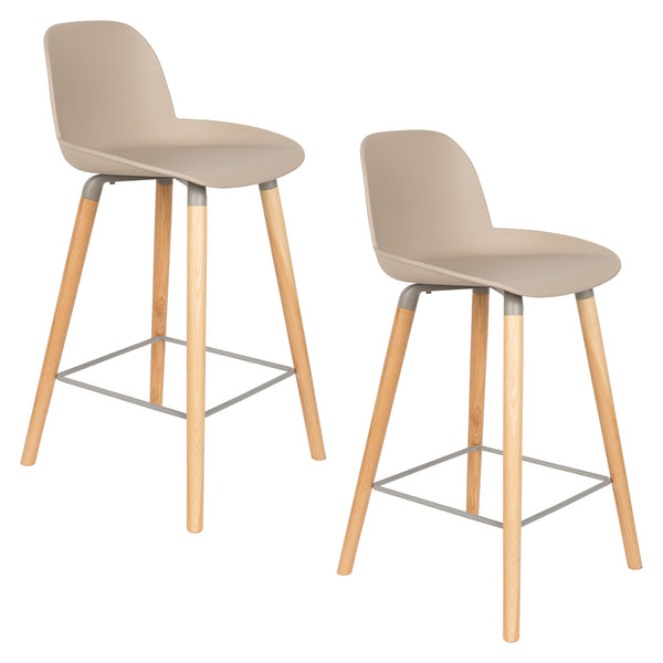 Albert kuip barkruk rugleuning 65 cm taupe (set of 2)