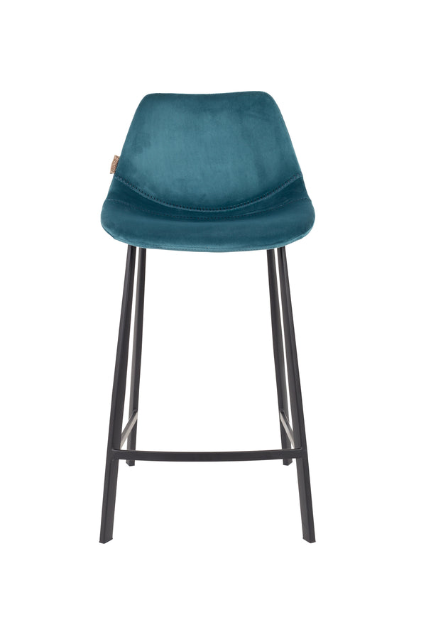 Franky barkruk rugleuning 65 cm blauw (set of 2)