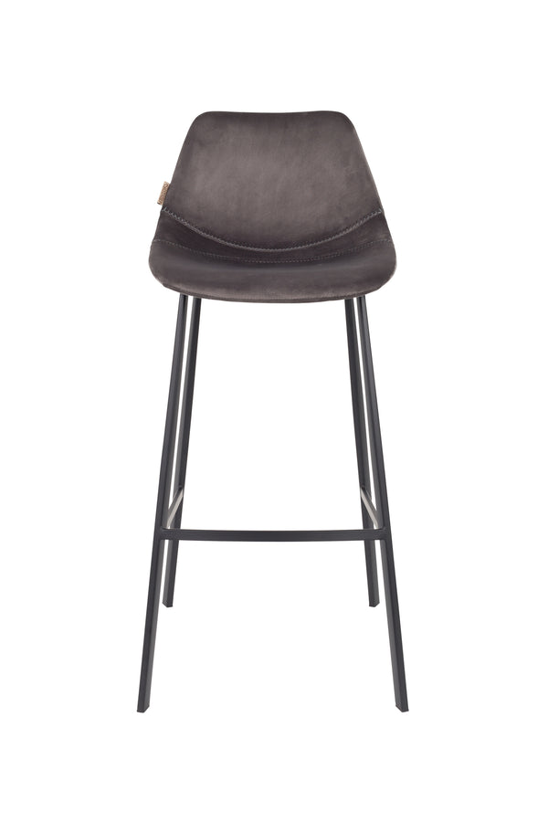 Barkruk Franky Fluweel Grijs (set van 2)