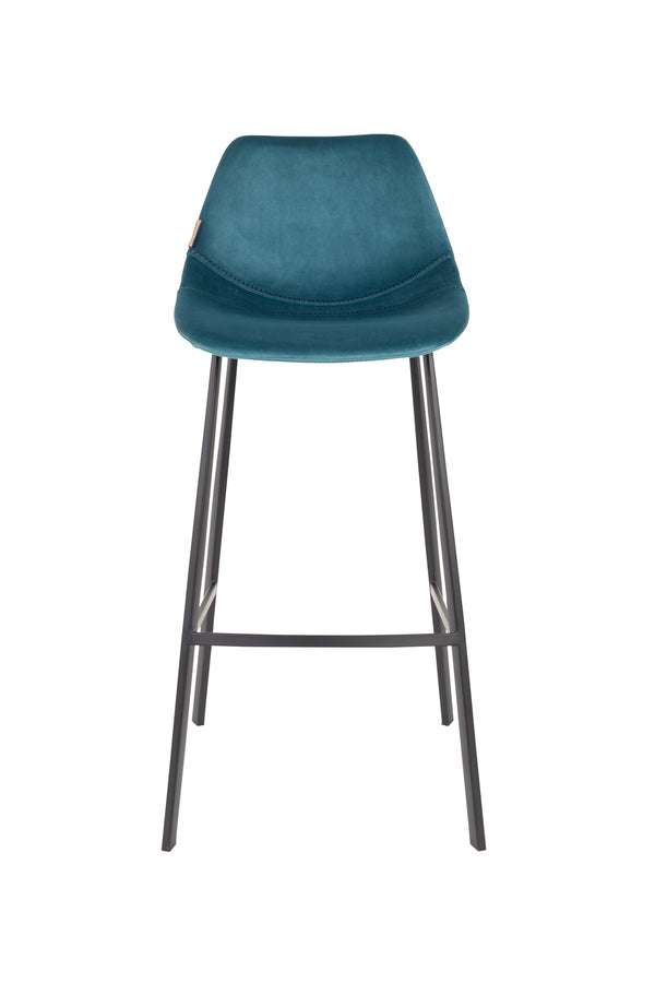Franky barkruk rugleuning 80 cm blauw (set of 2)