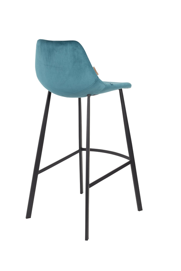 Franky barkruk rugleuning 80 cm blauw (set of 2)
