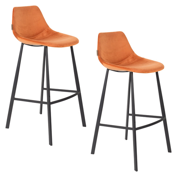 Barkruk Franky Fluweel Oranje (set van 2)