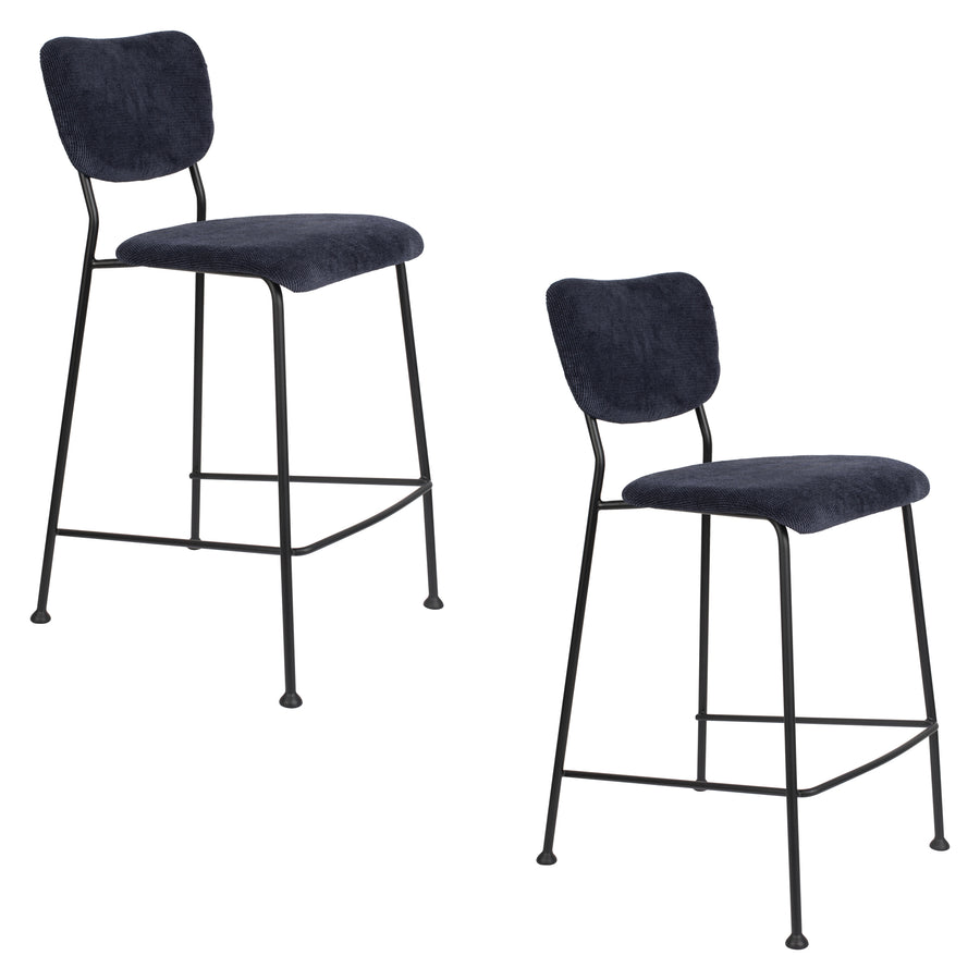 Benson barkruk rugleuning 64,5 cm donkerblauw (set of 2)