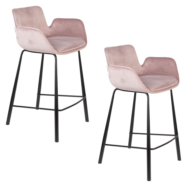 Brit barkruk rugleuning 67,5 cm roze (set of 2)