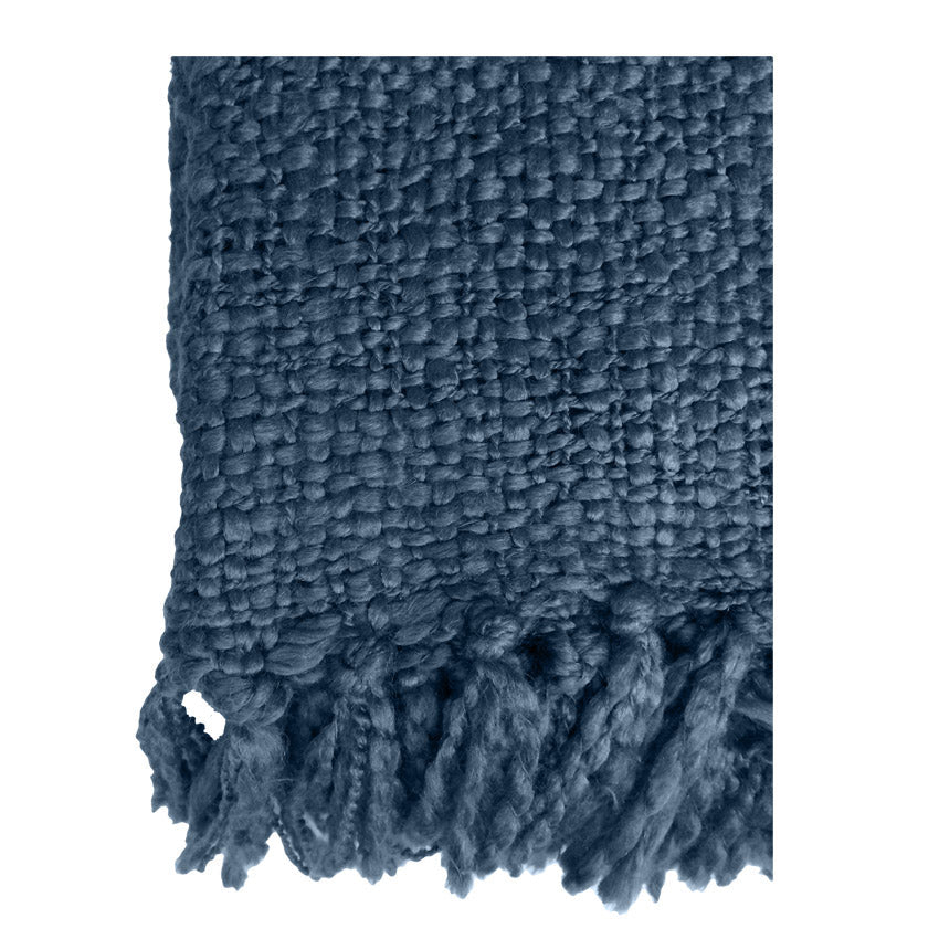 Malagoon plaid solid - indigoblauw - 125x150cm
