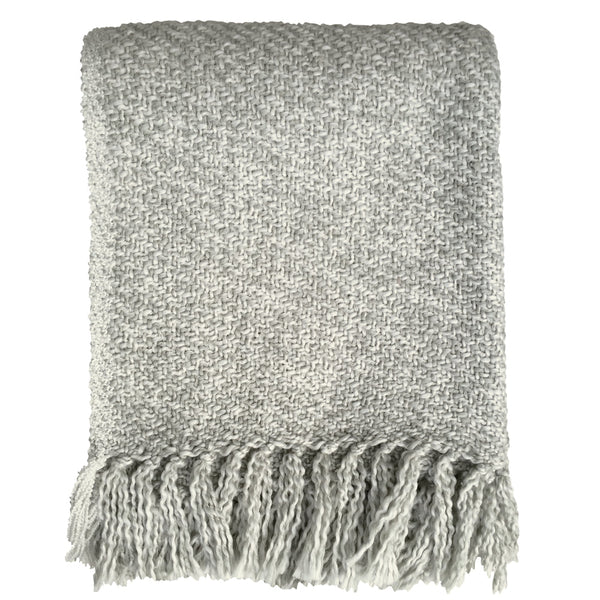 Malagoon plaid mélange - lichtgrijs - 125x150cm