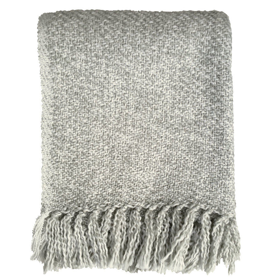 Malagoon plaid mélange - lichtgrijs - 125x150cm