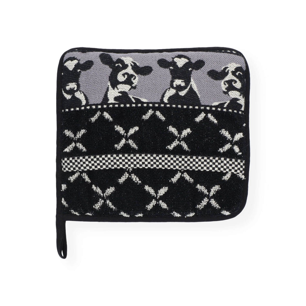 Potholder Cows Black