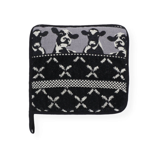 Potholder Cows Black