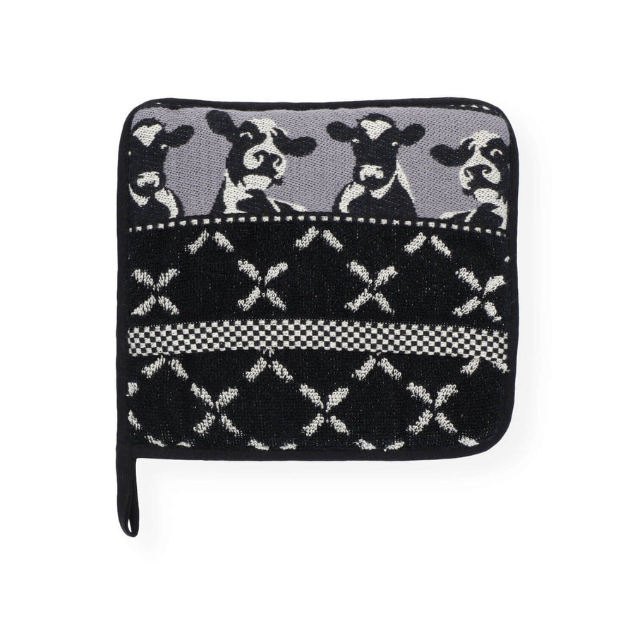Potholder Cows Black