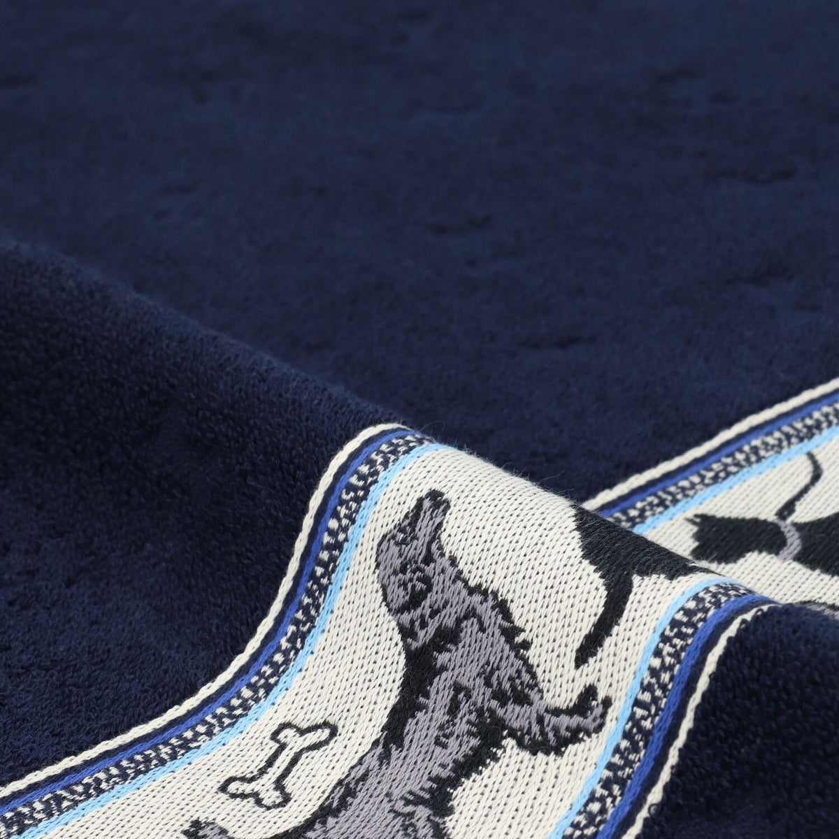Kitchen Towel Dogs Dark Blue