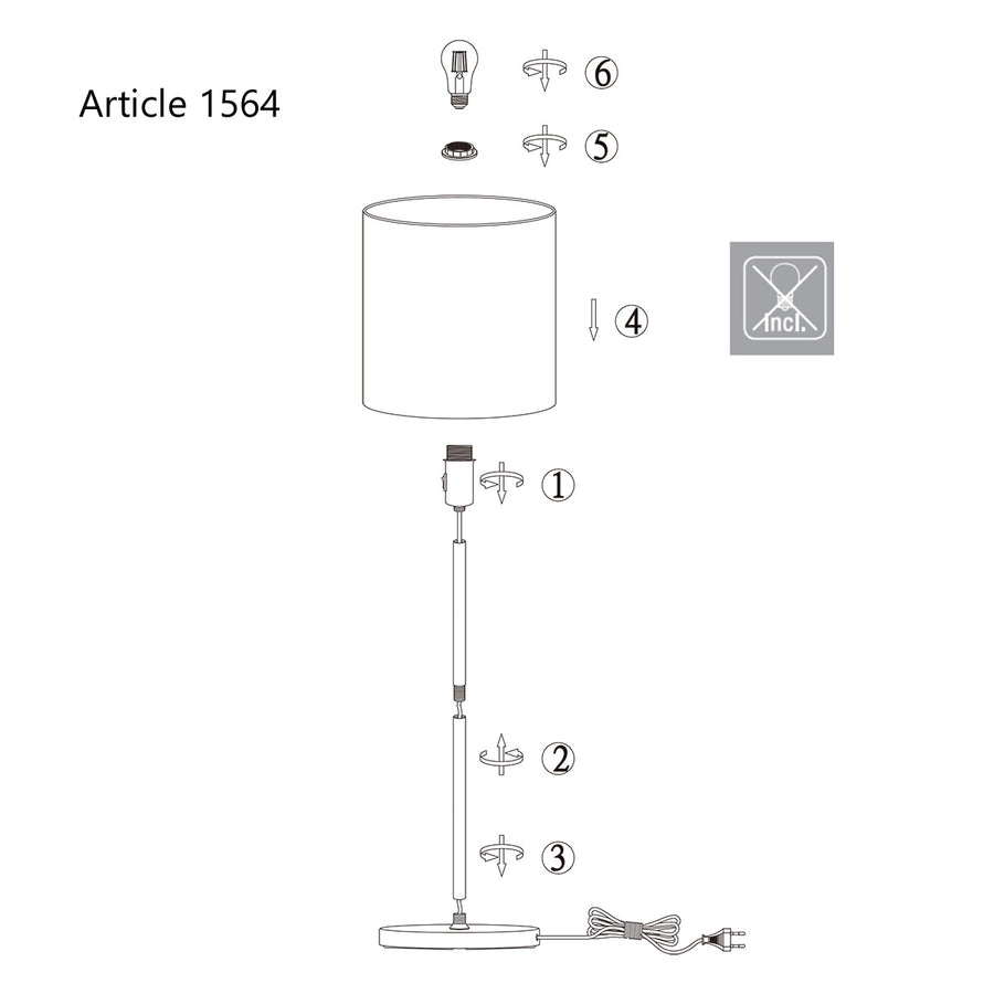 Vloerlamp Noor 1564ST Staal