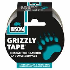 Bison grizzly tape zilver 25 meter