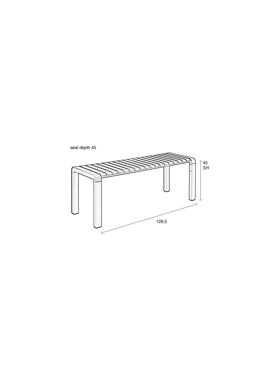 Tuinbank Vondel 129,5x45 Zwart