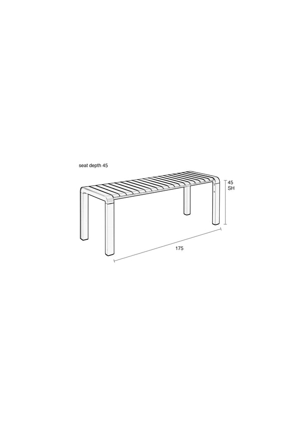 Tuinbank Vondel 175x45 Clay
