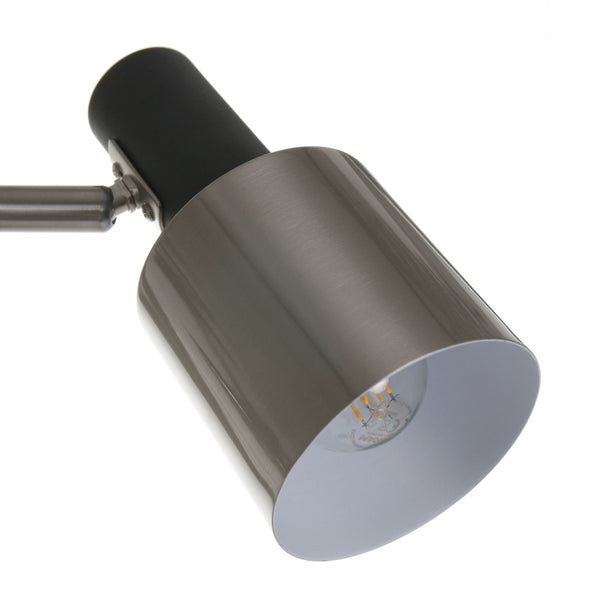 Vloerlamp fjorgard 1702zw - stoere 2-lichts lamp in zwart met metaal
