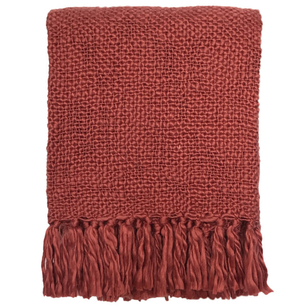Malagoon plaid solid - vervaagd rood - 125x150cm