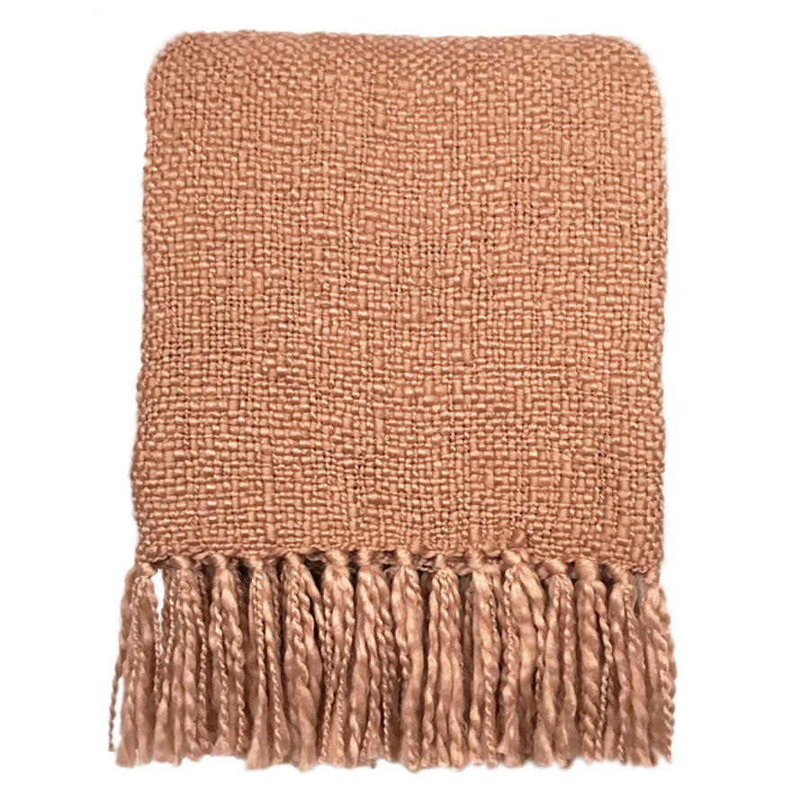 Malagoon plaid solid - geborsteld roze - 125x150cm