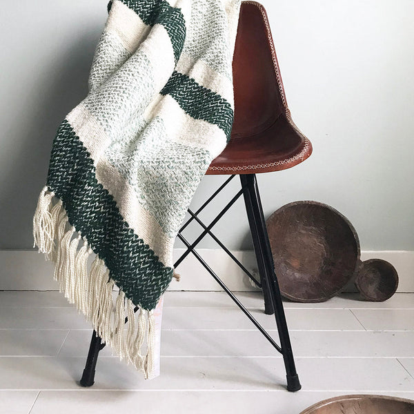 Malagoon plaid berber - gemêleerd groen - 125x150cm