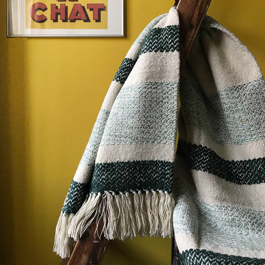 Malagoon plaid berber - gemêleerd groen - 125x150cm