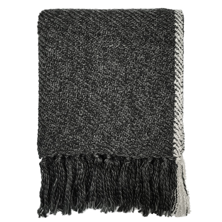 Malagoon plaid mélange - houtskoolgrijs - 125x150cm
