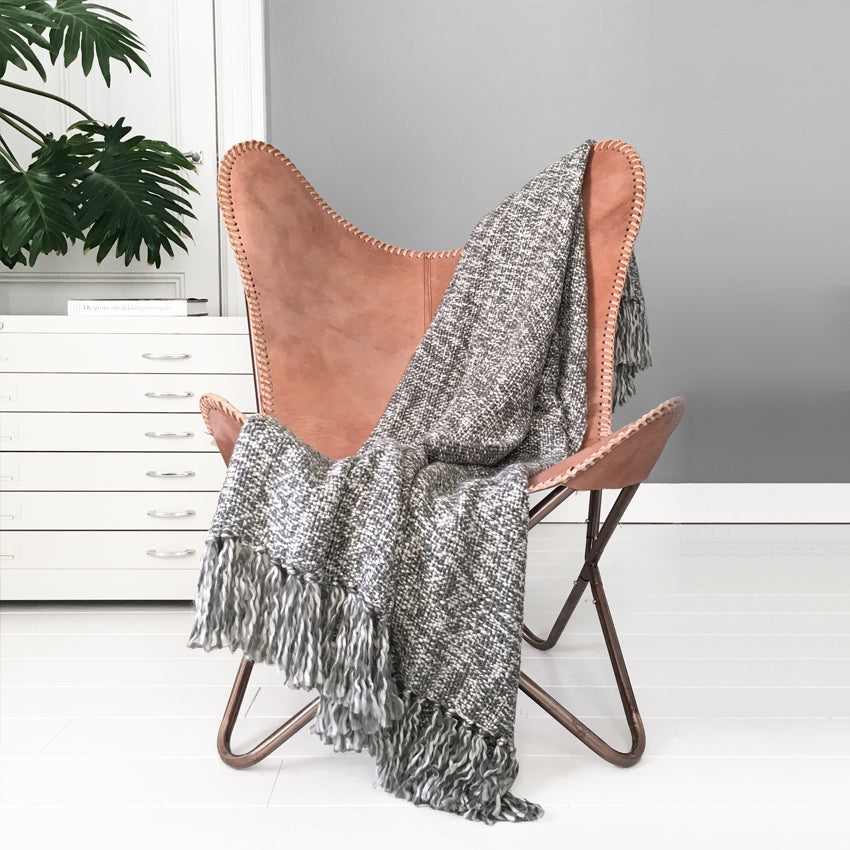 Malagoon plaid marble - grijs - 125x150cm