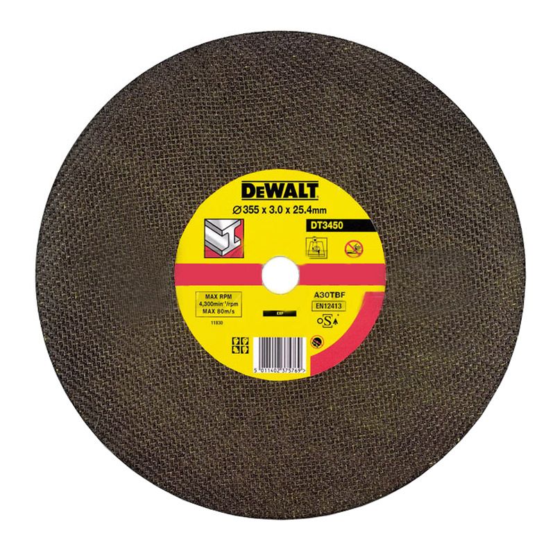 DT3450-QZ Doorslijpschijven recht, metaal, Ø355x3,0x25,4mm