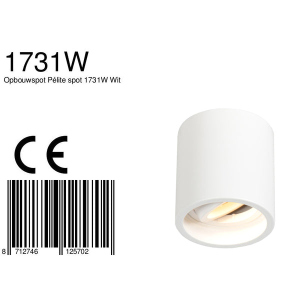 Opbouwspot Pélite spot 1731W Wit