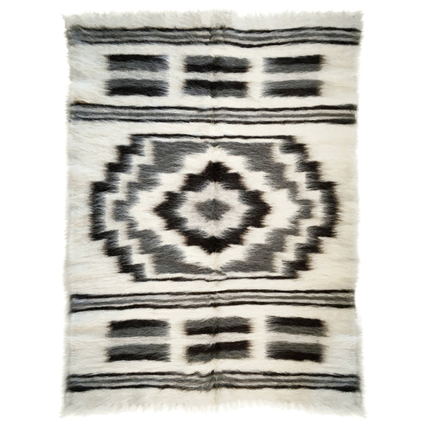 Malagoon vloerkleed pattern 2 - gebroken wit, grijstinten - 150x200cm 100% wol