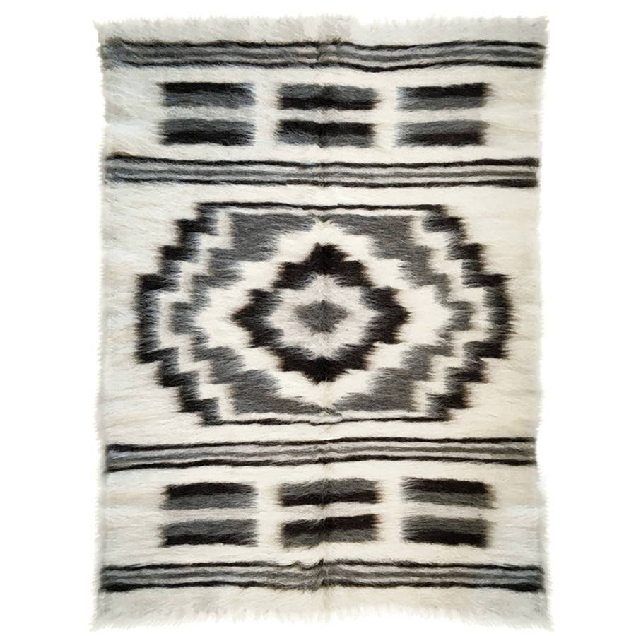 Malagoon vloerkleed pattern 2 - gebroken wit, grijstinten - 150x200cm 100% wol