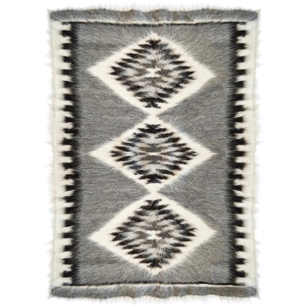 Malagoon vloerkleed pattern 3 - gebroken wit, grijstinten - 150x200cm 100% wol