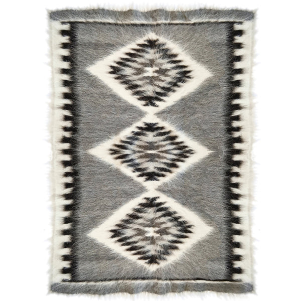 Malagoon vloerkleed pattern 3 - gebroken wit, grijstinten - 150x200cm 100% wol