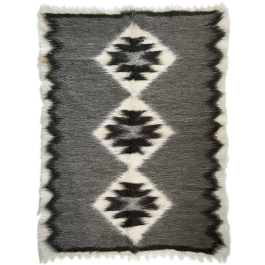 Malagoon vloerkleed pattern 4 - gebroken wit, grijstinten - 150x200cm 100% wol