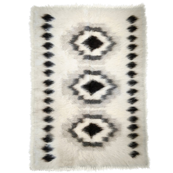 Malagoon vloerkleed pattern 6 - gebroken wit, grijstinten - 150x200cm 100% wol