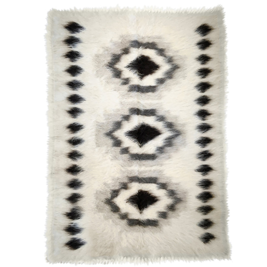 Malagoon vloerkleed pattern 6 - gebroken wit, grijstinten - 150x200cm 100% wol