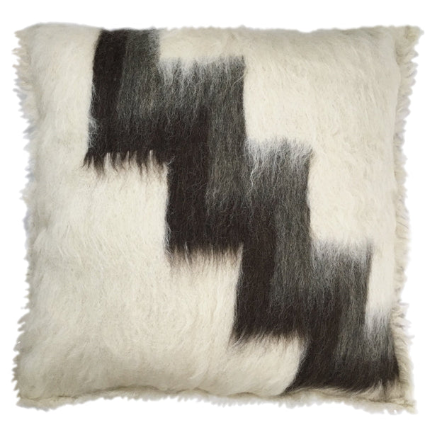 Malagoon sierkussen stairway - gebroken wit, grijstinten - 50x50cm 100% wol