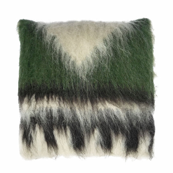Malagoon sierkussen triangle - grijsgroene tinten - 50x50cm 100% wol