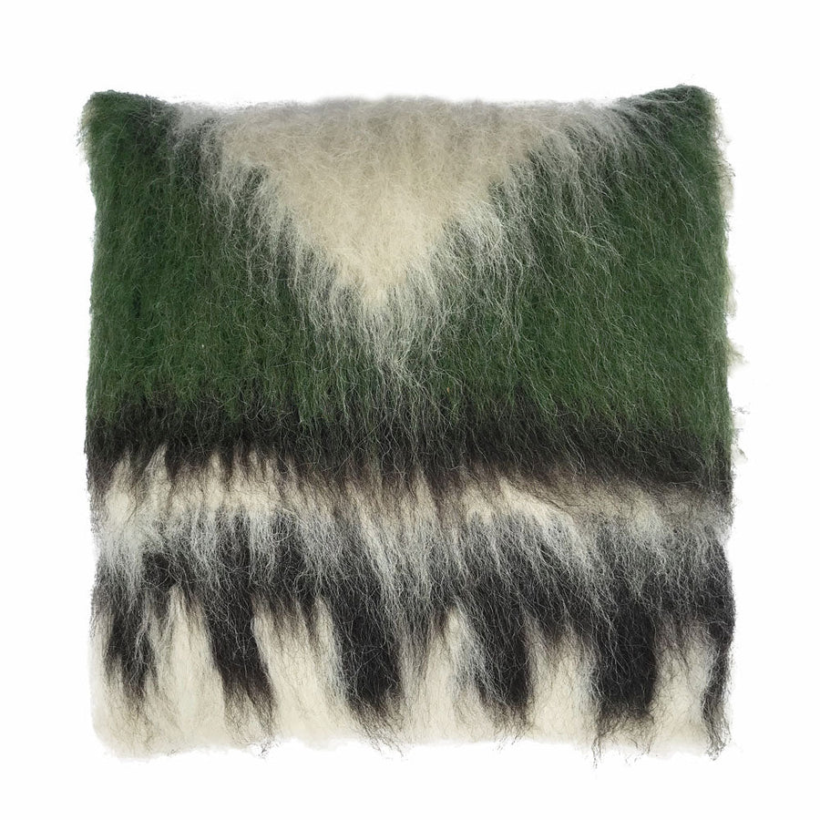Malagoon sierkussen triangle - grijsgroene tinten - 50x50cm 100% wol