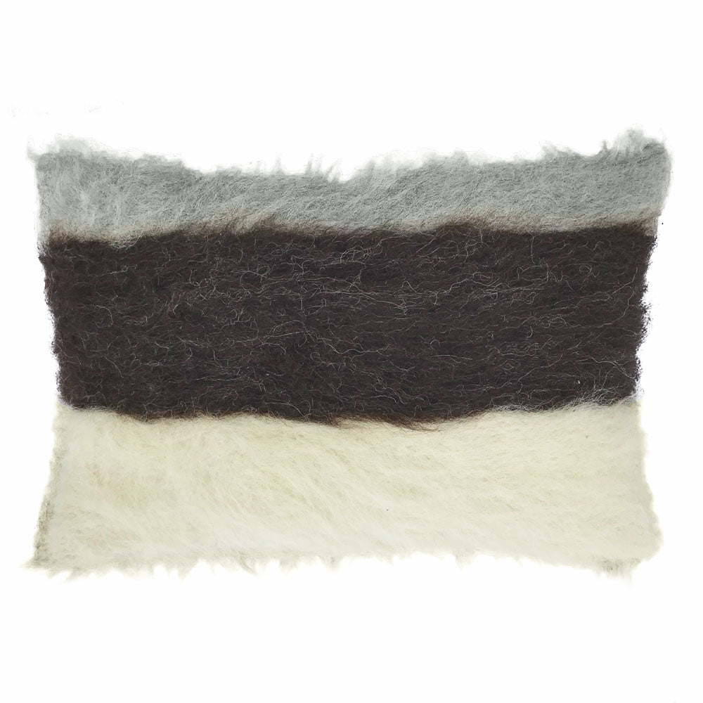 Malagoon sierkussen bigstripe - zwart, grijs, wit - 40x70cm 100% wol