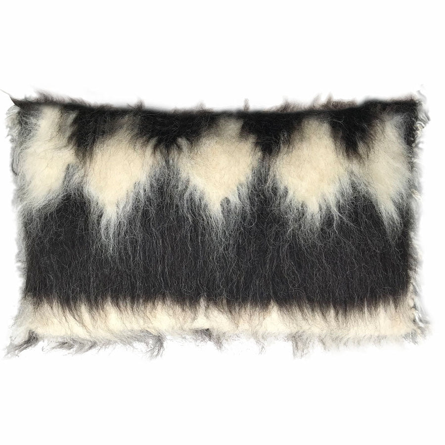 Malagoon sierkussen diamond - zwart - 40x70cm 100% wol