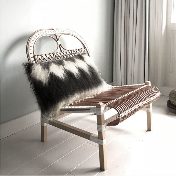 Malagoon sierkussen diamond - zwart - 40x70cm 100% wol