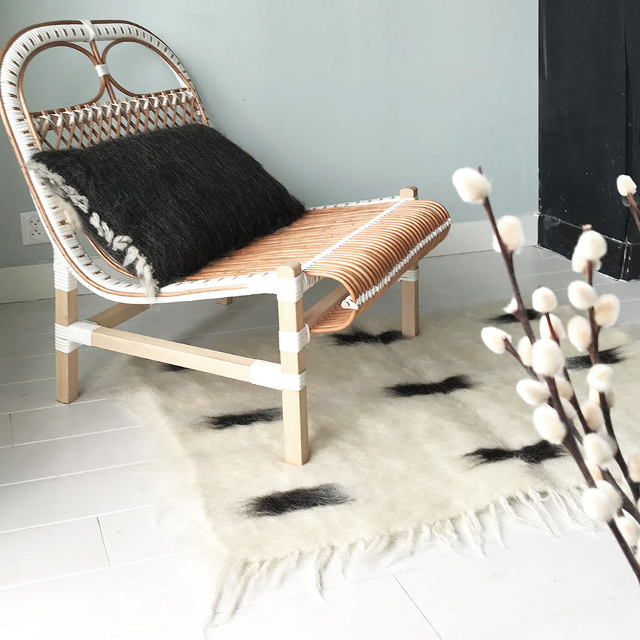 Malagoon sierkussen diamond - zwart - 40x70cm 100% wol