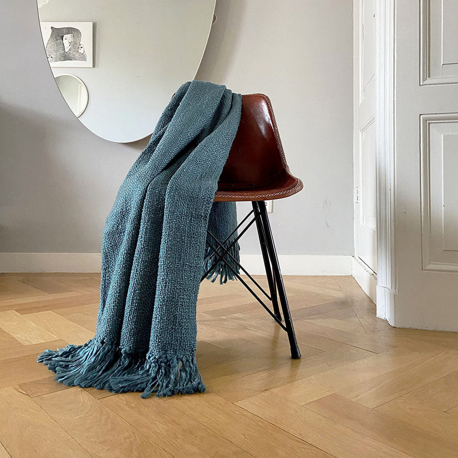 Malagoon plaid solid - donker loodblauw - 125x150cm